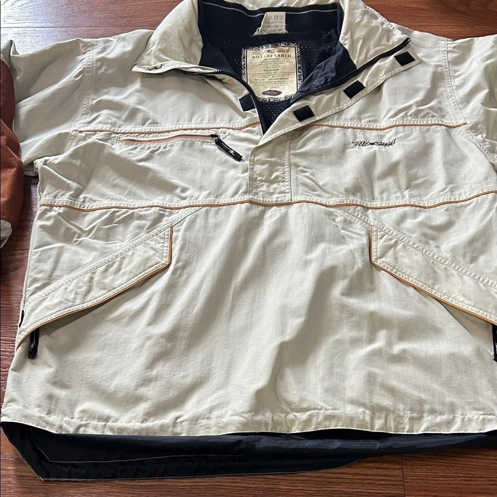 Rare‎ Vintage Rip Curl No Flat Earth Y2K 1/4 Zip Pull Over Side Zip XL Coat